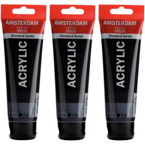 Standard Acrylic Paint, 120ml, Oxyde Black 735, Pack of 3