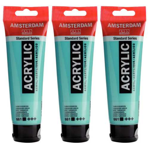 Standard Acrylic Paint, 120ml, Turquiose Grn 661, Pack of 3
