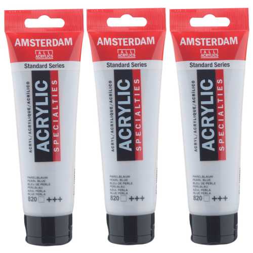 Standard Acrylic Paint, 120ml, Pearl Blue 820, Pack of 3