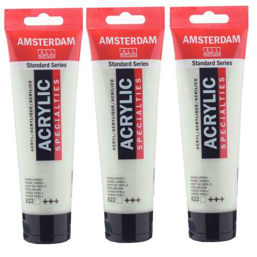 Standard Acrylic Paint, 120ml, Pearl Green 822, Pack of 3