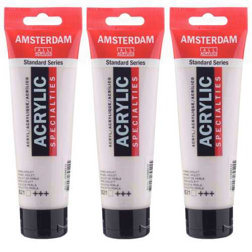 Standard Acrylic Paint, 120ml, Pearl Violet 821, Pack of 3
