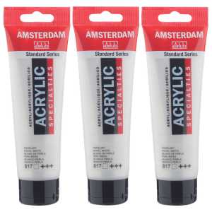 Standard Acrylic Paint, 120ml, Pearl White 817, Pack of 3