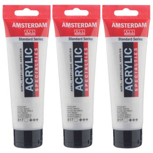 Standard Acrylic Paint, 120ml, Pearl White 817, Pack of 3