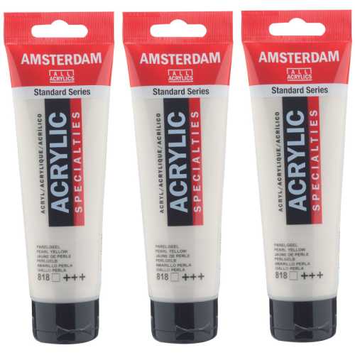 Standard Acrylic Paint, 120ml, Pearl Yellow 818, Pack of 3