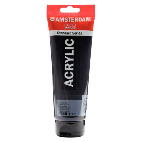 Standard Acrylic Paint Tube, 250 mL, Oxide Black 735