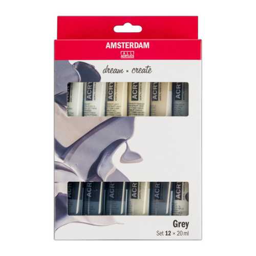 Standard Acrylic Greys Set, 12 x 20mL