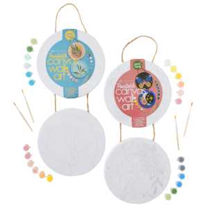 Paintable Circle 7" Hanging Canvas Wall Art 2-Pack