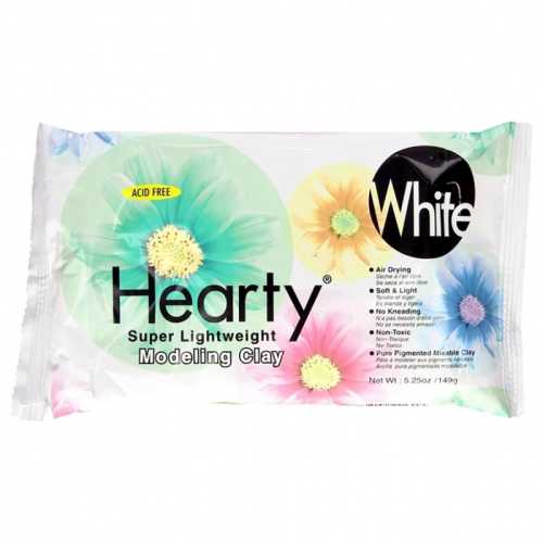 Hearty&reg; Super Lightweight Modeling Clay, White, 5.25 oz