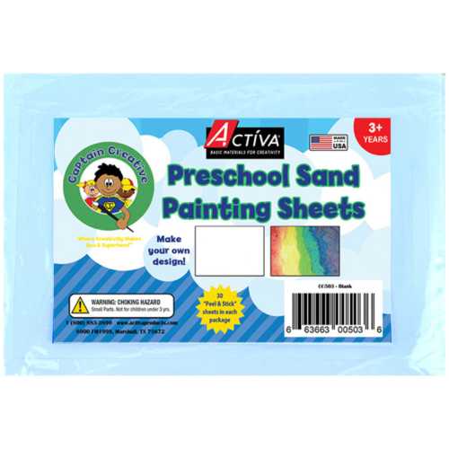 Preschool Sand Art Sheets, Blank, 5x7 in, 30 Sheets