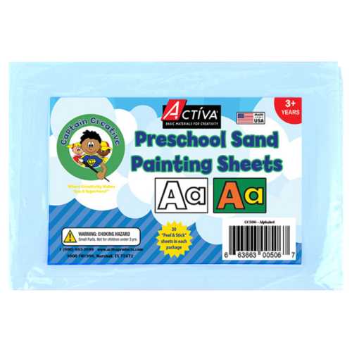 Preschool Sand Painting Sheets, Alphabet Theme, 5x7 in, 30 Sheets