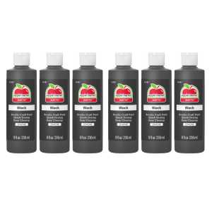 Acrylic Paint Matte, 8oz., Black, Pack of 6