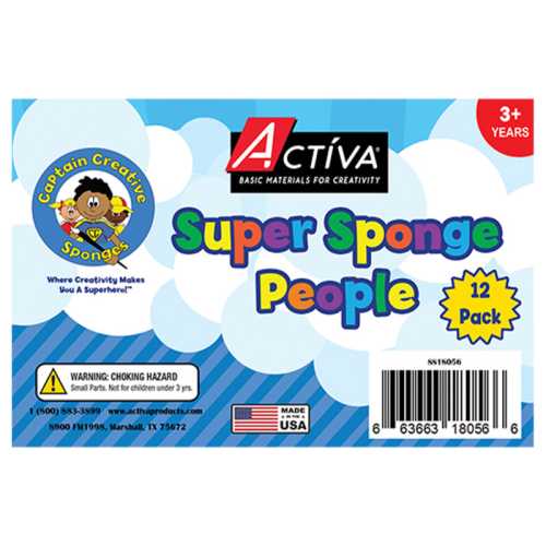 Super Sponges, People Shape, Pack of 12