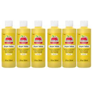 Acrylic Paint Matte, 8oz., Bright Yellow, Pack of 6