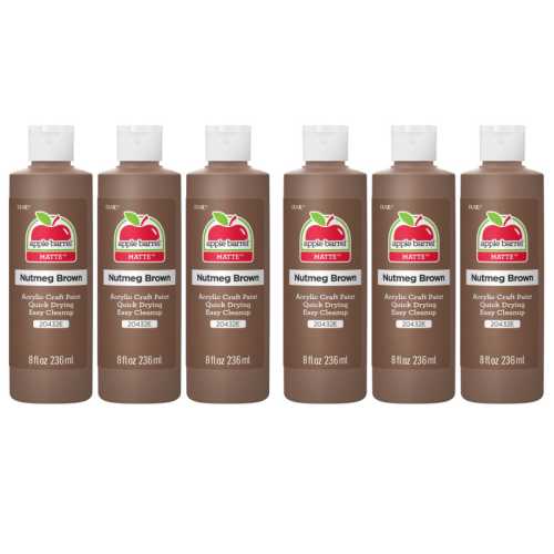 Acrylic Paint Matte, 8oz., Nutmeg Brown, Pack of 6