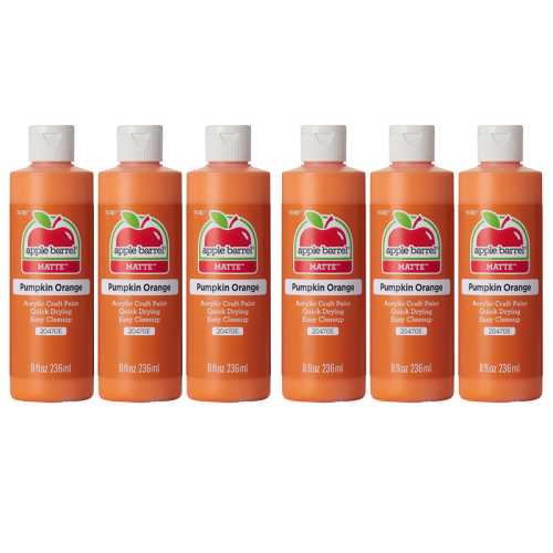 Acrylic Paint Matte, 8oz., Pumpkin Orange, Pack of 6