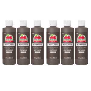 Acrylic Paint Matte, 8oz., Burnt Umber, Pack of 6