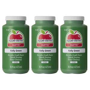 Acrylic Paint Matte, 16oz., Kelly Green, Pack of 3