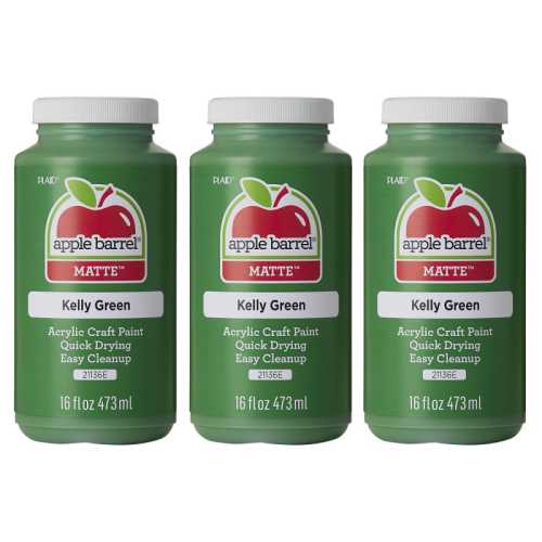 Acrylic Paint Matte, 16oz., Kelly Green, Pack of 3