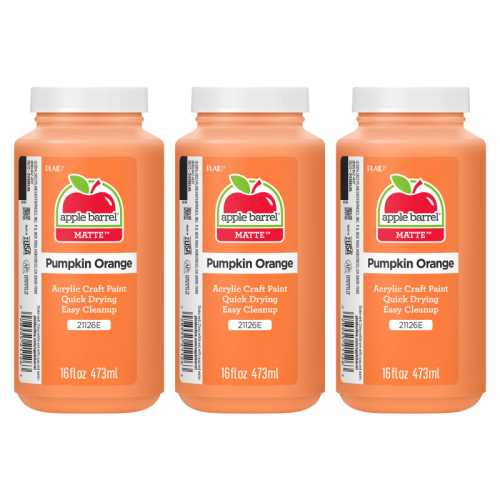Acrylic Paint Matte, 16oz., Pumpkin Orange, Pack of 3