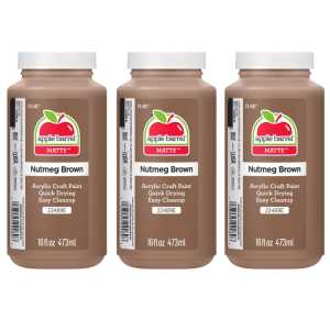 Acrylic Paint Matte, 16oz., Nutmeg Brown, Pack of 3