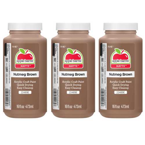 Acrylic Paint Matte, 16oz., Nutmeg Brown, Pack of 3