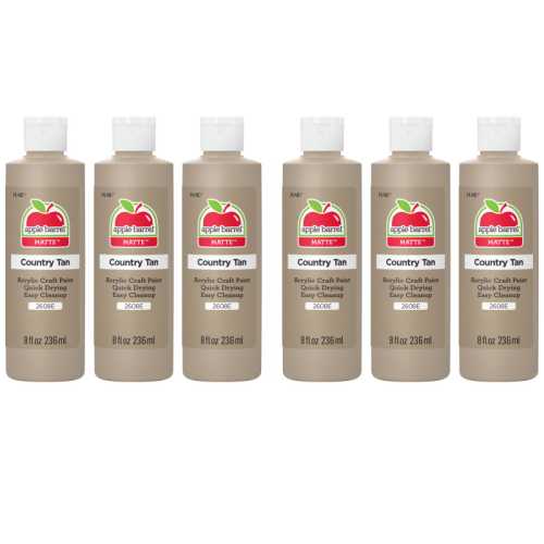 Acrylic Paint Matte, 8oz., Country Tan, Pack of 6