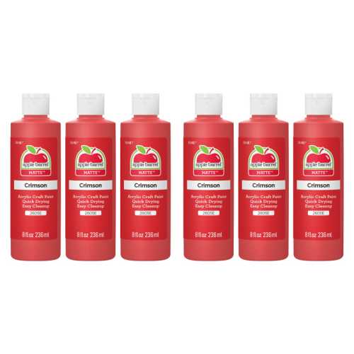 Acrylic Paint Matte, 8oz., Crimson, Pack of 6