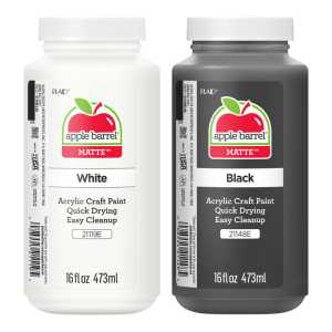 Acrylic Paint Matte, 16oz., White & Black, 2-Piece Set