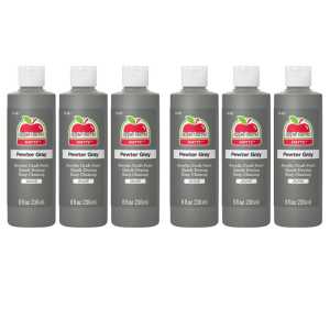Acrylic Paint Matte, 8oz., Pewter Gray, Pack of 6