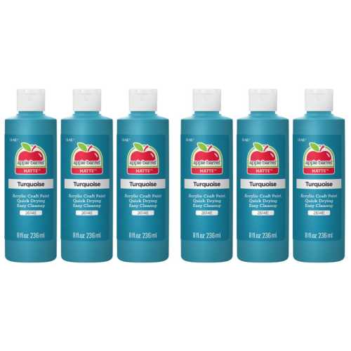 Acrylic Paint Matte, 8oz., Turquoise, Pack of 6