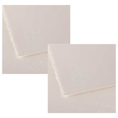 Aquarelle Watercolor Paper Sheet, Cold Press, Natural White, 140lb/300gsm, 16x20 inch, 2 Count