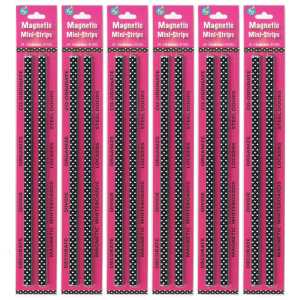 Mini Magnetic Magi-Strips, B/W Dots, 24 Feet Per Pack, 6 Packs