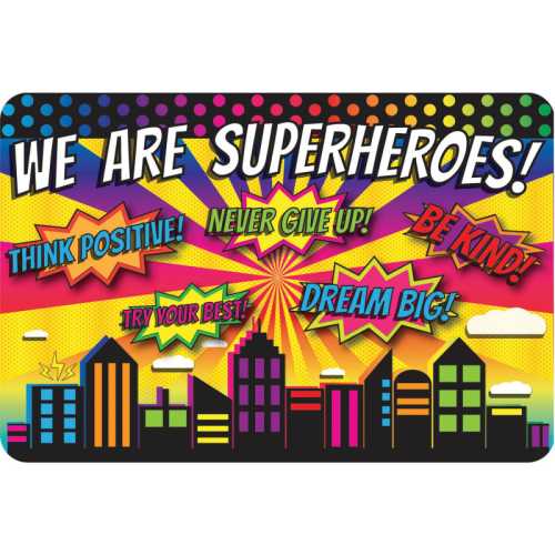 The Original Fun Mat&reg; Computer Mouse Pad, 11.75x8 in, Superheroes, Positivity