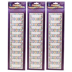Magnetic Die-Cut Small Foam Nameplates & Labels, Confetti, 30 Per Pack, 3 Packs
