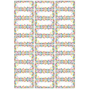 Magnetic Die-Cut Small Foam Nameplates & Labels, Confetti, 30 Pieces