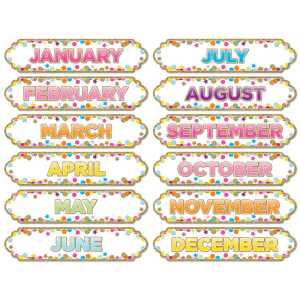 Magnetic Die-Cut Timesavers & Labels, Confetti Months of the Year