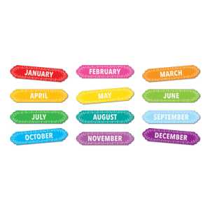 Magnetic Die-Cut Timesavers & Labels, Months of the Year, Chalk Loops, 12 Pieces