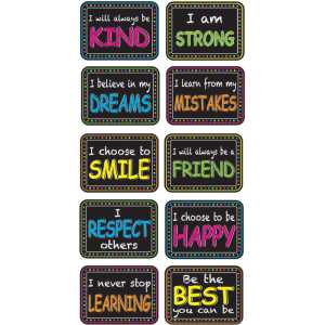 Non-Magnetic Mini Whiteboard Erasers, Character Building, Pack of 10