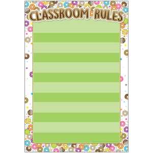 Smart Poly&reg; Chart, DonutFetti&reg; Classroom Rules, 13" x 19"