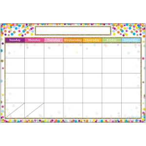 Smart Poly&trade; Chart, 13" x 19", Confetti Calendar