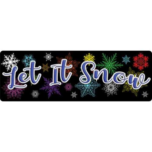 Classroom Mat Runner, Let It Snow Winter Design, 15.5 in x 47 in