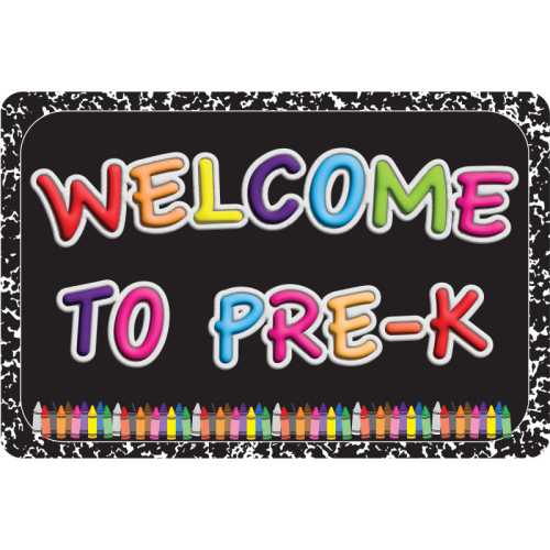 The Original Fun Mat&trade;, Welcome Mat, 15.5x23.5 in, Welcome to Pre-K