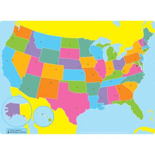 Smart Poly&reg; Single Sided PosterMat Pals&reg; Space Savers, US Map, 13