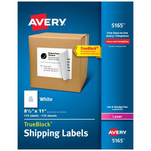 Full-Sheet Printable Shipping Labels, 8-1/2