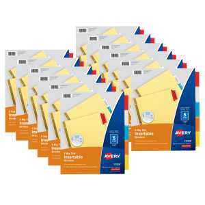 Big Tab&trade; Insertable Dividers, Buff Paper, 5-Tab Set, Multicolor, 12 Sets