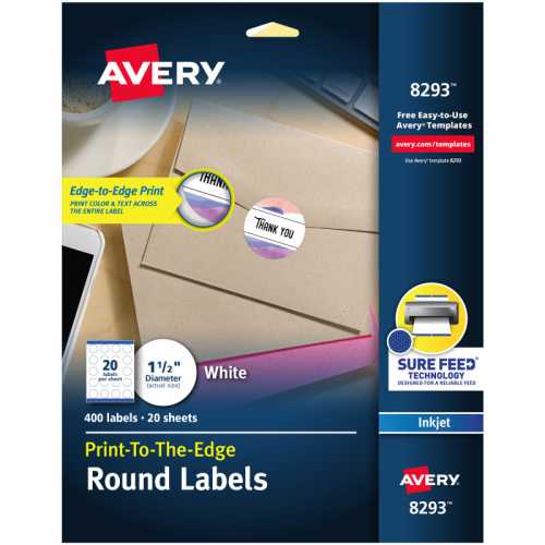 Matte White Round Labels, Sure Feed, Permanent Adhesive, 1-1/2