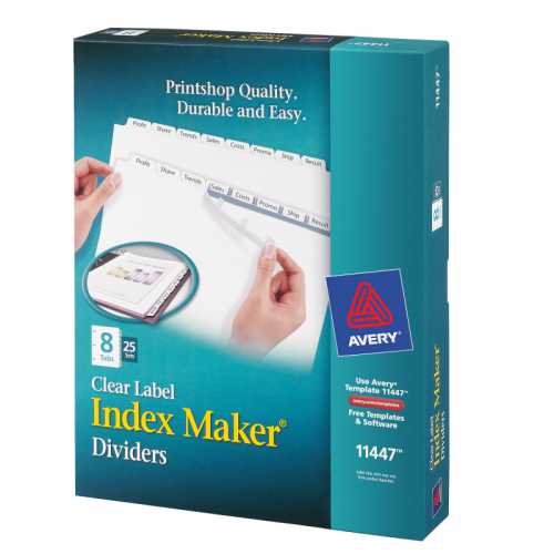 8-Tab Binder Dividers with Labels, 25 Sets