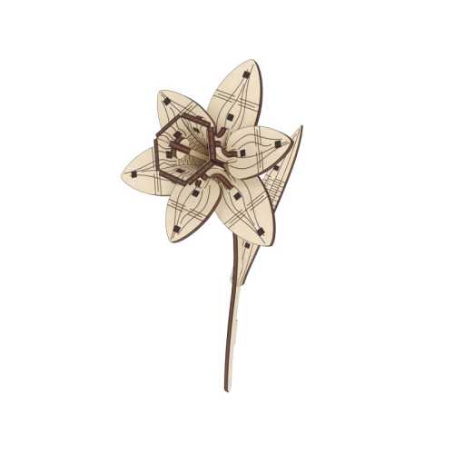 Daffodil Wooden Flower Model Kit, 31 Pieces