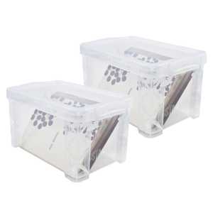 Clear Plastic Stacking Storage Box, 3X5 in, Set of 2