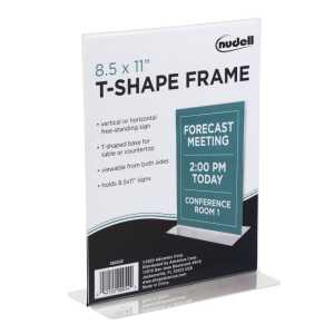 NuDell T-Shape Sign Holder, Clear, 8.511 in.